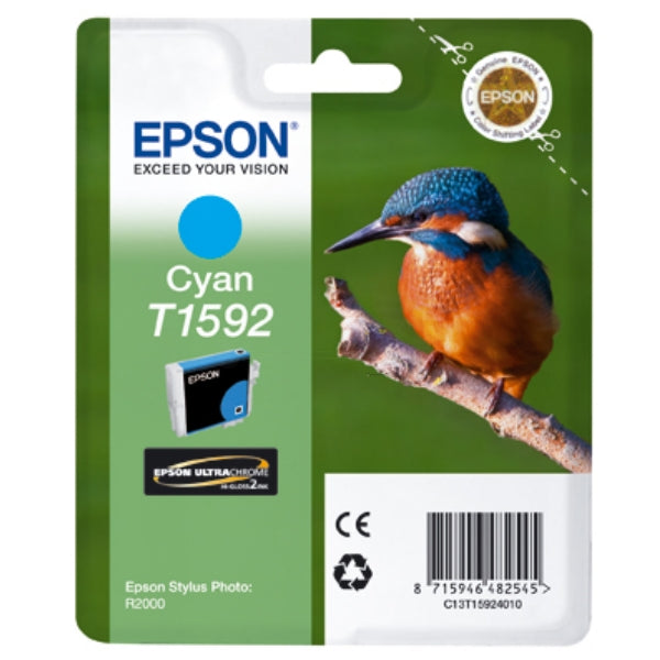 Original Epson C13T15924010 / T1592 Tintenpatrone cyan, Inhalt 17 ml