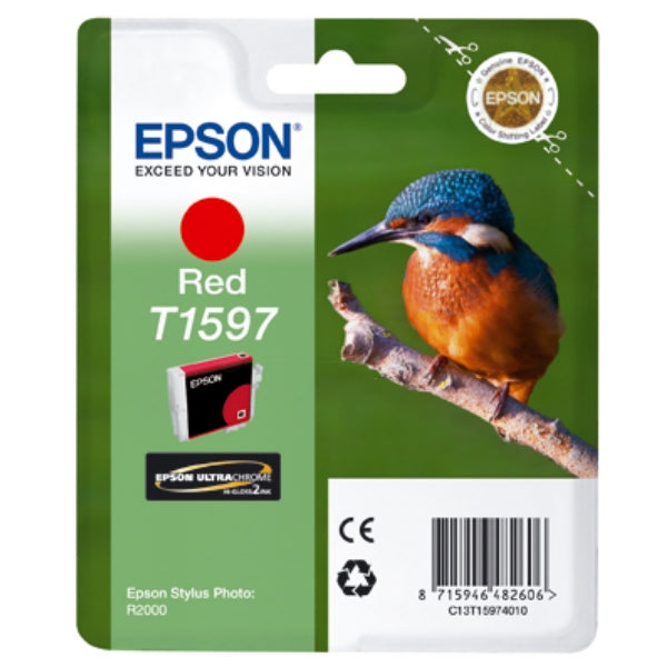 Original Epson C13T15974010 / T1597 Tintenpatrone rot, Inhalt 17 ml