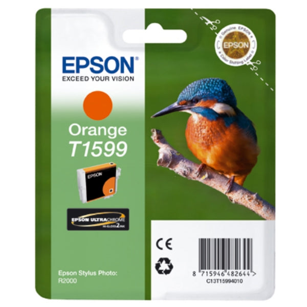 Original Epson C13T15994010 / T1599 Tintenpatrone orange, 1.200 Seiten, Inhalt 17 ml