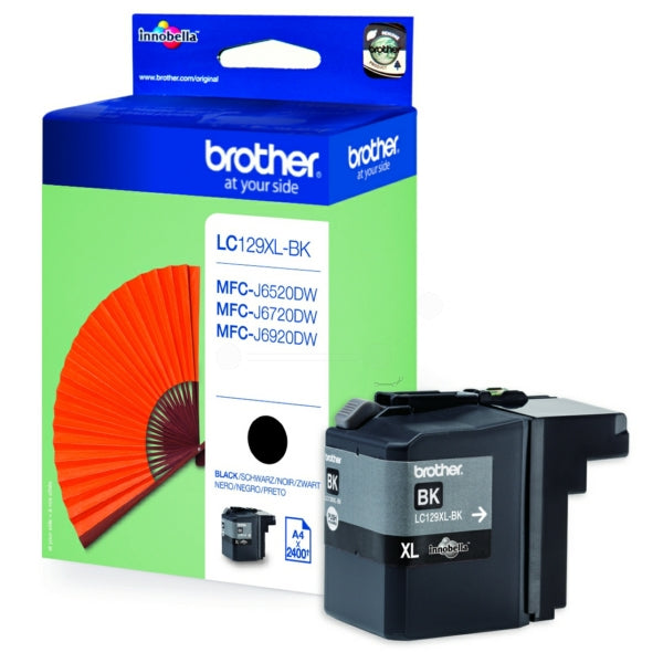 Original Brother LC-129XLBK Tintenpatrone schwarz, 2.400 Seiten, Inhalt 50 ml