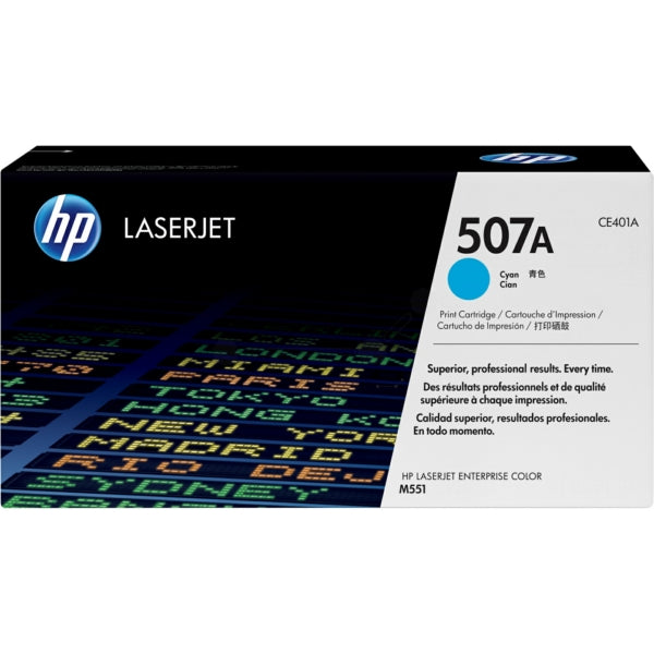 Original HP CE401A / 507A Tonerkartusche cyan, 6.000 Seiten