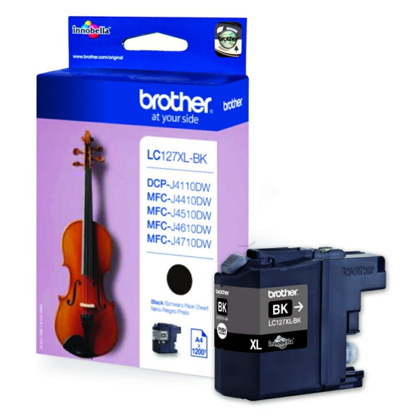 Original Brother LC-127XLBK Tintenpatrone schwarz, 1.200 Seiten, Inhalt 9 ml