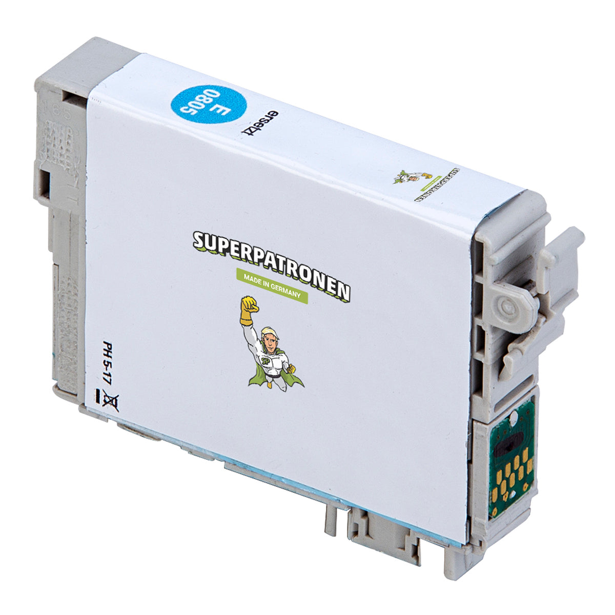 Kompatibel für Epson C13T08054011 / T0805 Tintenpatrone cyan hell, 330 Seiten, Inhalt 7,5 ml