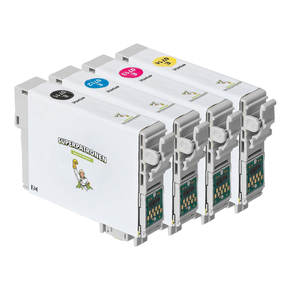 Kompatibel für Epson C13T07154010 / T0715 Tintenpatrone MultiPack Bk,C,M,Y, Inhalt 8ml + 3x7,2ml