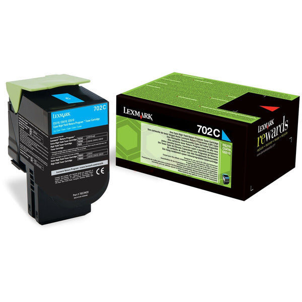 Original Lexmark 70C20C0 / 702C Toner-Kit cyan return program, 1.000 Seiten