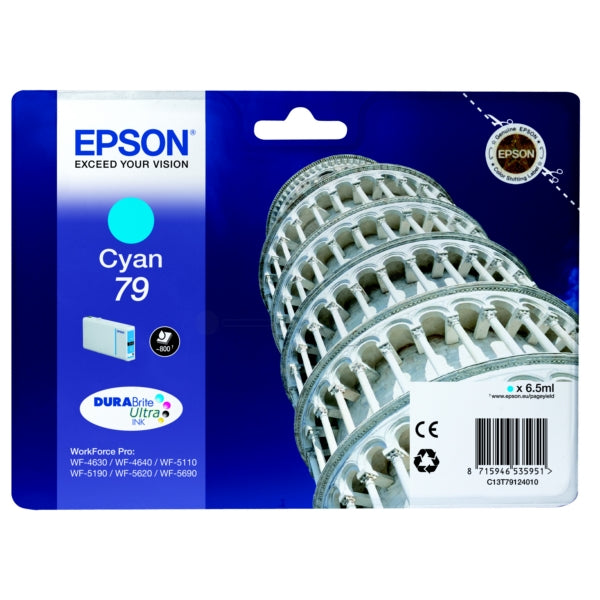 Original Epson C13T79124010 / 79 Tintenpatrone cyan, 800 Seiten, Inhalt 6,5 ml