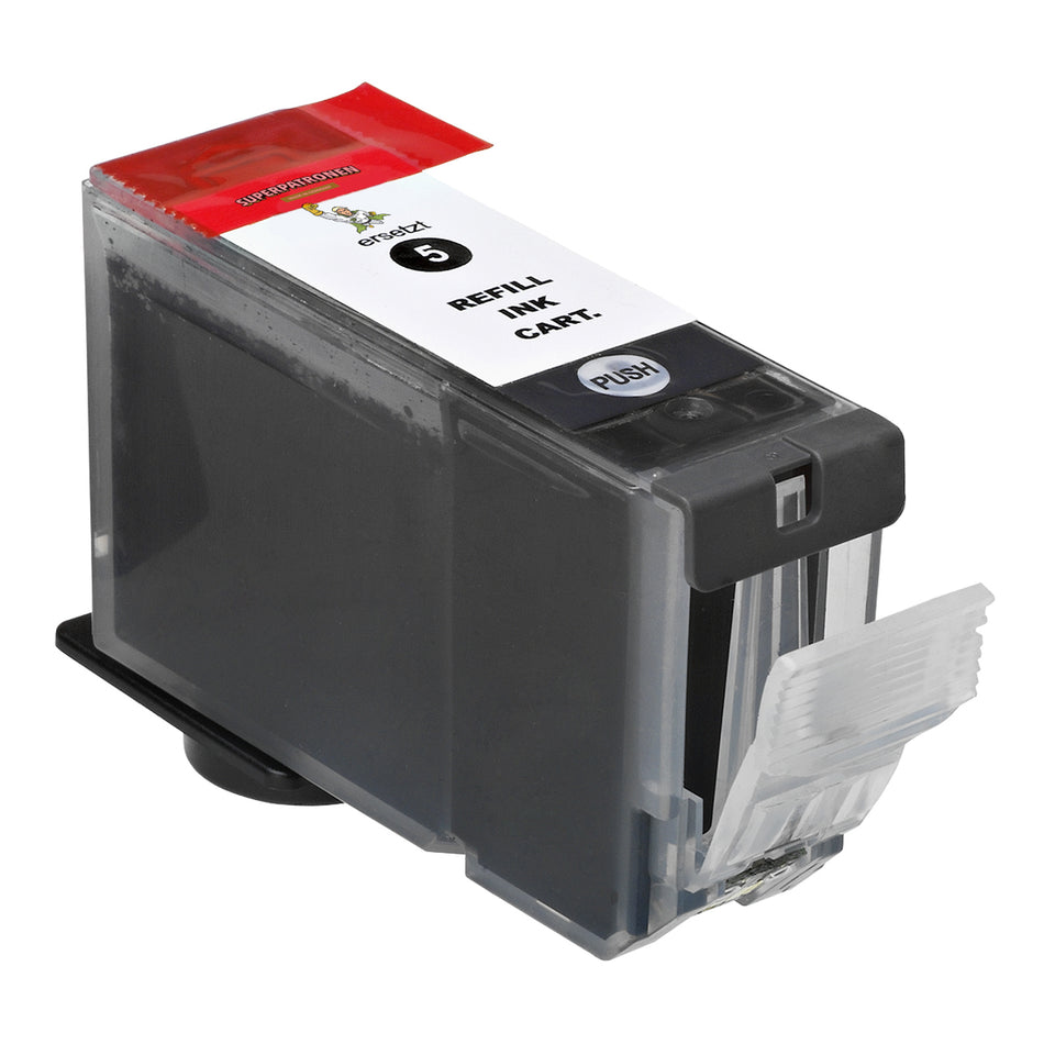 Kompatibel für Canon 0628B001 / PGI-5 BK Tintenpatrone schwarz pigmentiert, 505 Seiten, Inhalt 26 ml