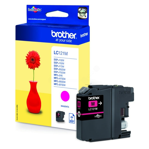 Original Brother LC-121M Tintenpatrone magenta, 300 Seiten, Inhalt 3,9 ml