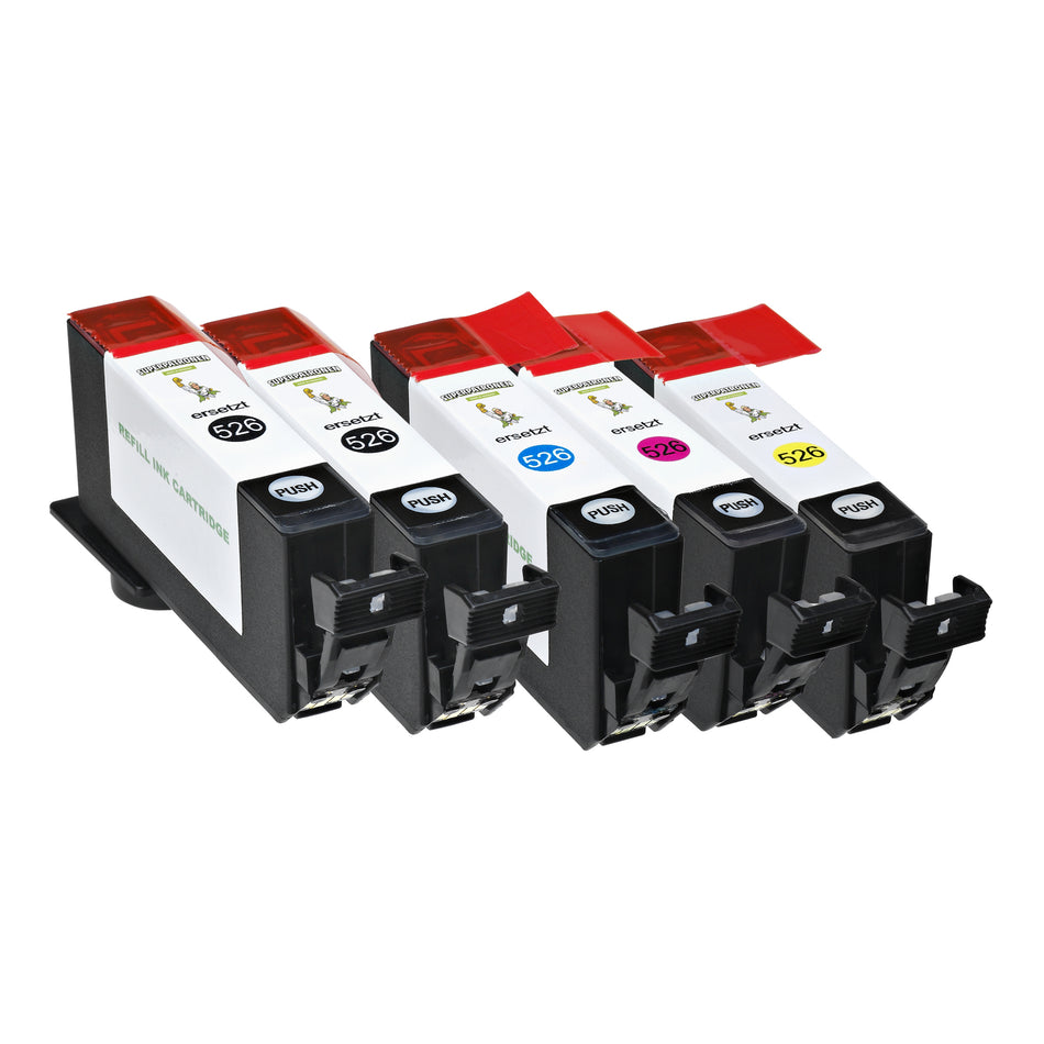 Kompatibel für Canon 4529B001 / PGI-525 PGBK,4540B001 / CLI-526 BK,4541B001 / CLI-526 C,4542B001 / CLI-526 M,4543B001 / CLI-526 Y Tintenpatrone MultiPack Bk,C,M,Y, Inhalt 19ml + 4x9ml