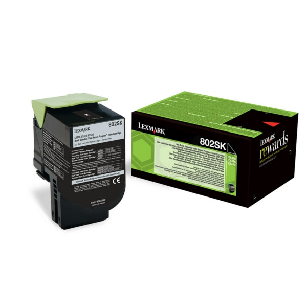 Original Lexmark 80C2SK0 / 802SK Toner-Kit schwarz return program, 2.500 Seiten