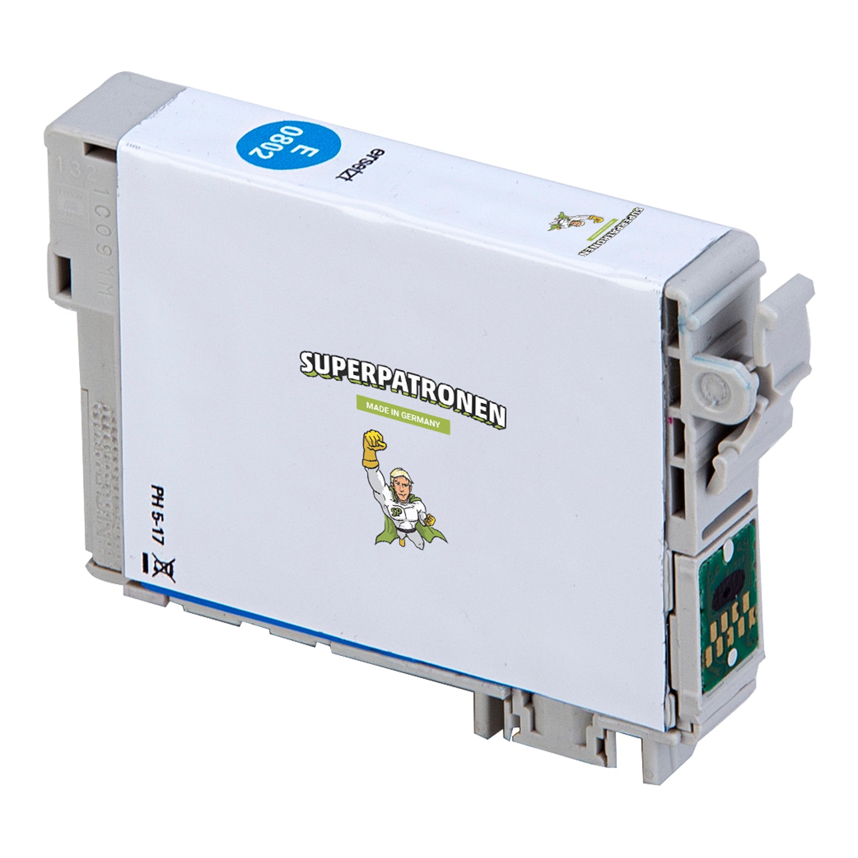 Kompatibel für Epson C13T08024011 / T0802 Tintenpatrone cyan, 435 Seiten, Inhalt 7,5 ml