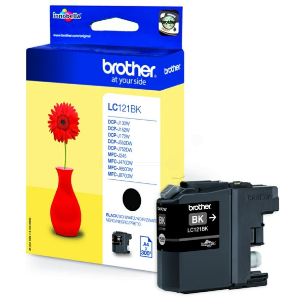 Original Brother LC-121BK Tintenpatrone schwarz, 300 Seiten, Inhalt 7,1 ml