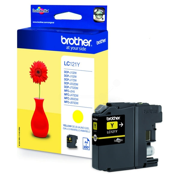 Original Brother LC-121Y Tintenpatrone gelb, 300 Seiten, Inhalt 3,9 ml