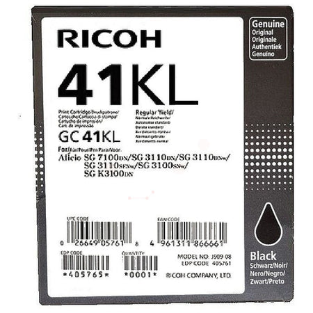 Original Ricoh 405765 / GC-41 KL Gelkartusche schwarz, 600 Seiten