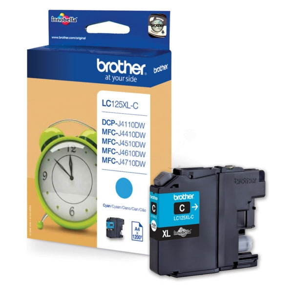 Original Brother LC-125XLC Tintenpatrone cyan, 1.200 Seiten, Inhalt 8 ml