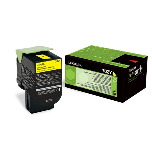 Original Lexmark 70C20Y0 / 702Y Toner-Kit gelb return program, 1.000 Seiten