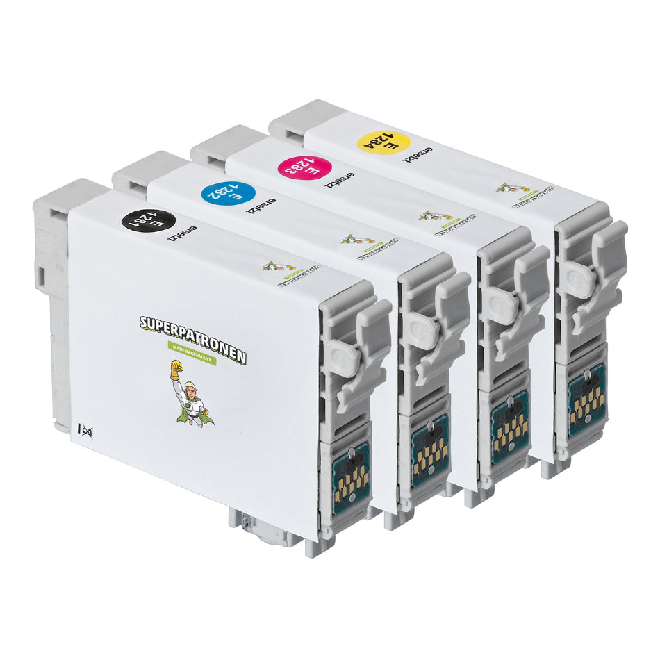 Kompatibel für Epson C13T12854010 / T1285 Tintenpatrone MultiPack Bk,C,M,Y, Inhalt 7,4ml + 3x5,6ml