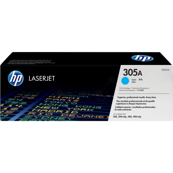Original HP CE411A / 305A Tonerkartusche cyan, 2.600 Seiten