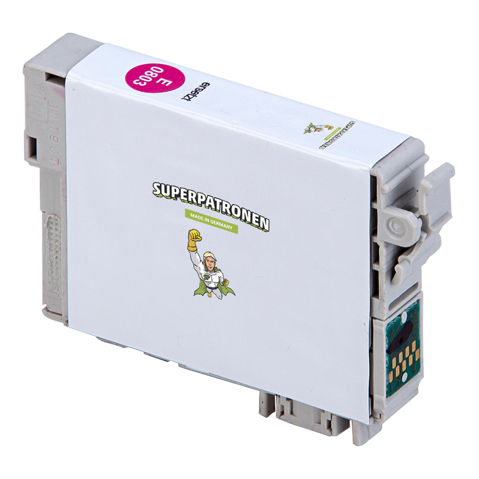 Kompatibel für Epson C13T08034011 / T0803 Tintenpatrone magenta, 220 Seiten, Inhalt 7,5 ml
