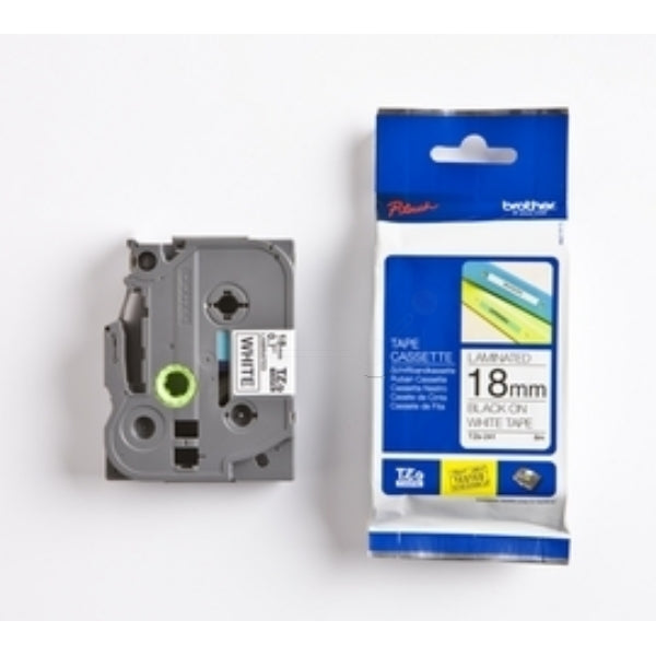 Original Brother TZE-241CIV DirectLabel schwarz auf weiss Laminat 18mm x 8m, Inhalt VE=20