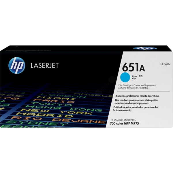 Original HP CE341A / 651A Tonerkartusche cyan, 16.000 Seiten