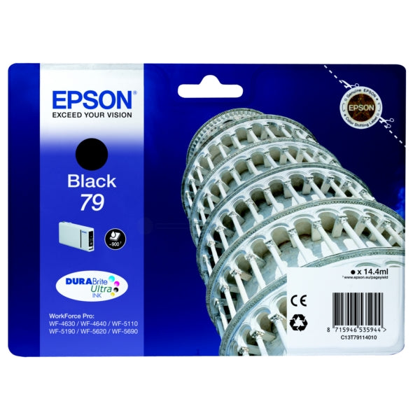 Original Epson C13T79114010 / 79 Tintenpatrone schwarz, 900 Seiten, Inhalt 14,4 ml