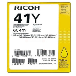 Original Ricoh 405764 / GC-41 Y Gelkartusche gelb