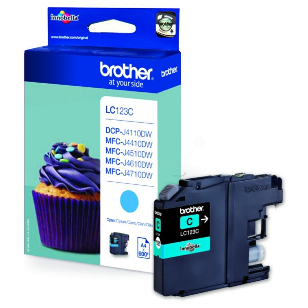 Original Brother LC-123C Tintenpatrone cyan, 600 Seiten, Inhalt 5,9 ml