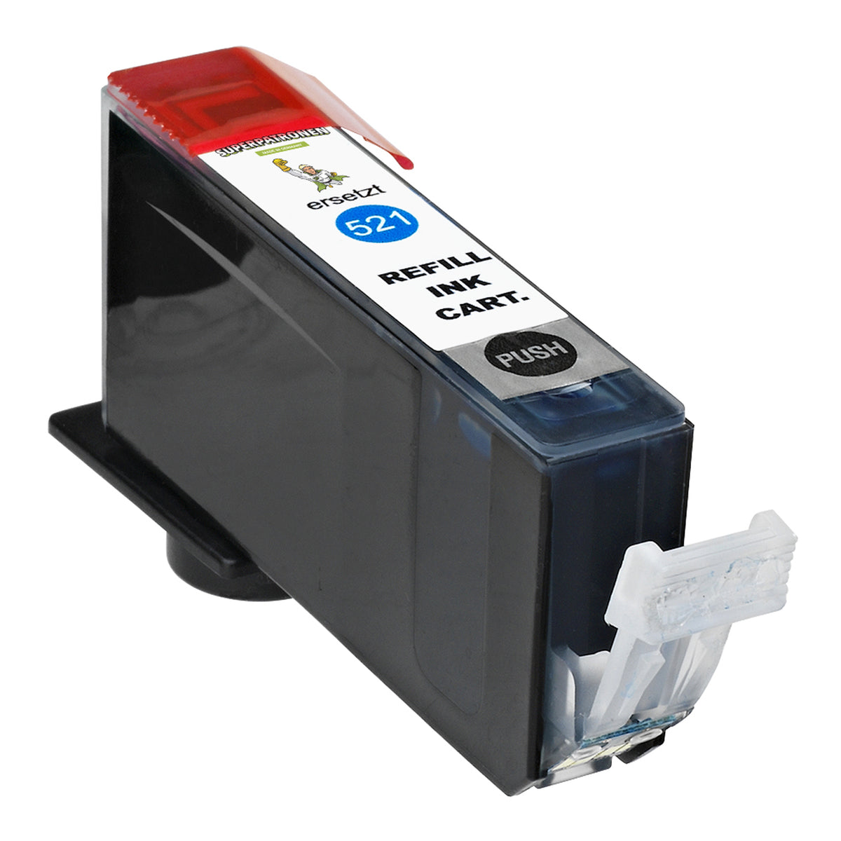 Kompatibel für Canon 2934B001 / CLI-521 C Tintenpatrone cyan, 445 Seiten, Inhalt 9 ml