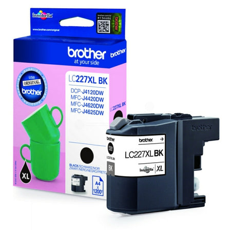 Original Brother LC-227XLBK Tintenpatrone schwarz, 1.200 Seiten, Inhalt 25 ml