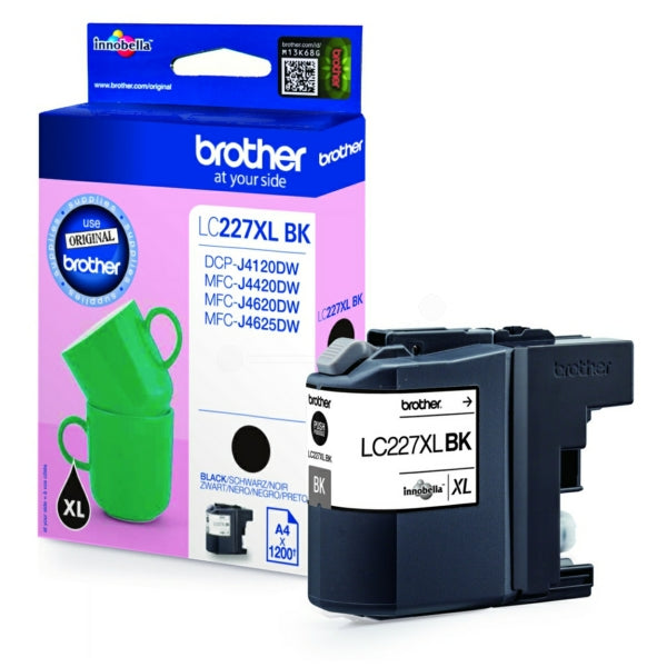 Original Brother LC-227XLBK Tintenpatrone schwarz, 1.200 Seiten, Inhalt 25 ml