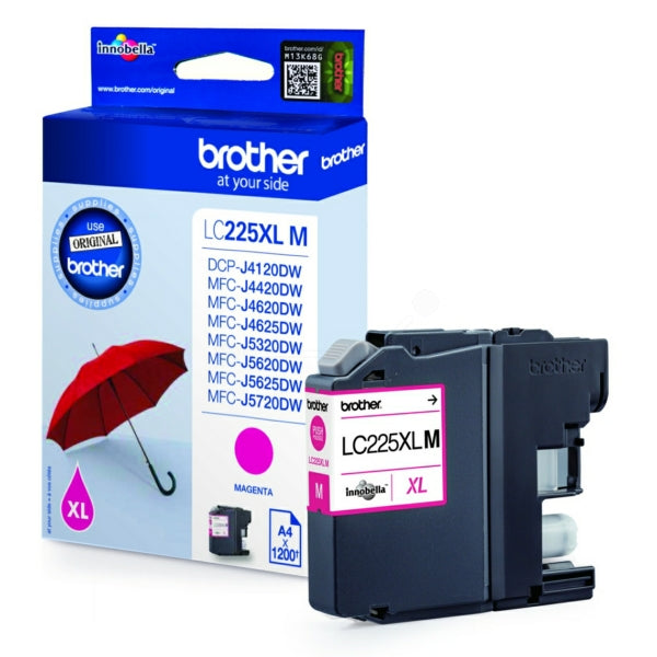 Original Brother LC-225XLM Tintenpatrone magenta, 1.200 Seiten, Inhalt 11,8 ml