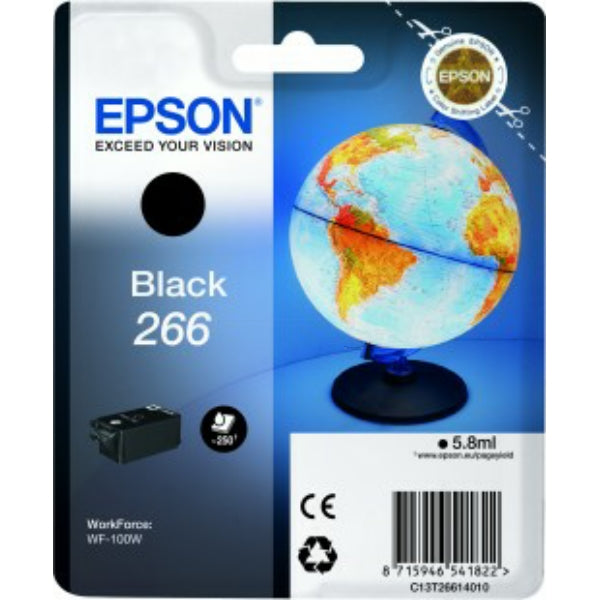 Original Epson C13T26614010 / 266 Tintenpatrone schwarz, 260 Seiten, Inhalt 5,8 ml
