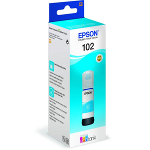 Original Epson 102 / C13T03R240 Tintenflasche cyan · 6.000 Seiten · Inhalt 70 ml