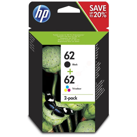Original HP N9J71AE / 62 Druckkopfpatrone Multipack schwarz + color, Inhalt 200pg + 165pg