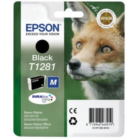 Original Epson C13T12814012 / T1281 Tintenpatrone schwarz, 170 Seiten, Inhalt 5,9 ml