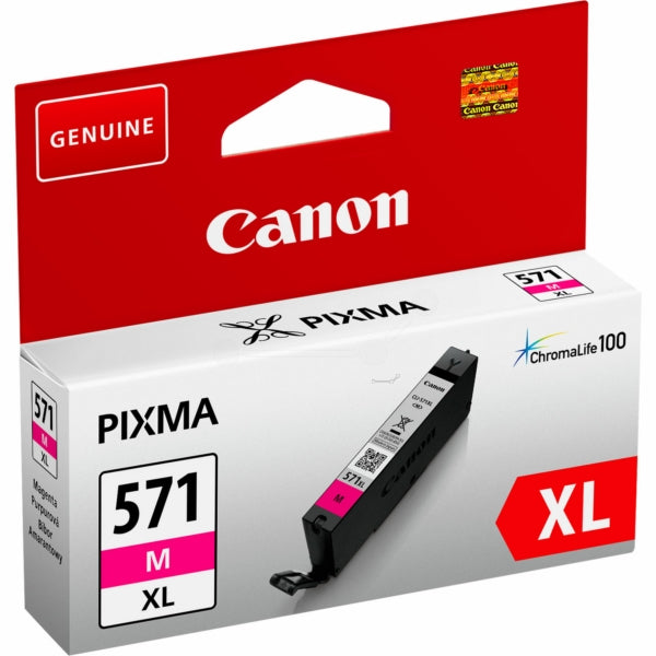 Original Canon 0333C001 / CLI-571 MXL Tintenpatrone magenta High-Capacity, 650 Seiten, Inhalt 11 ml