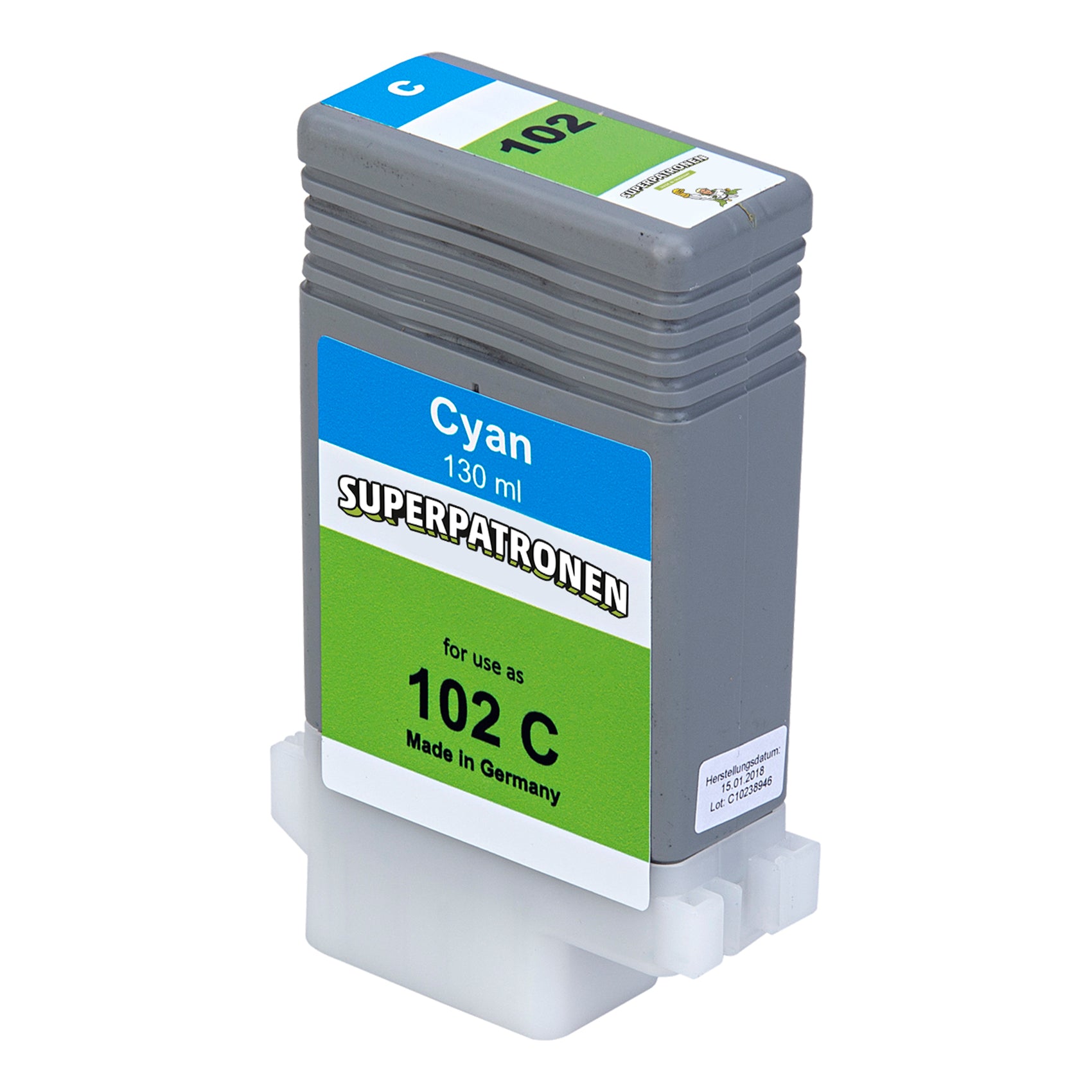Kompatibel für Canon 0896B001 / PFI-102 C Tintenpatrone cyan, Inhalt 130 ml