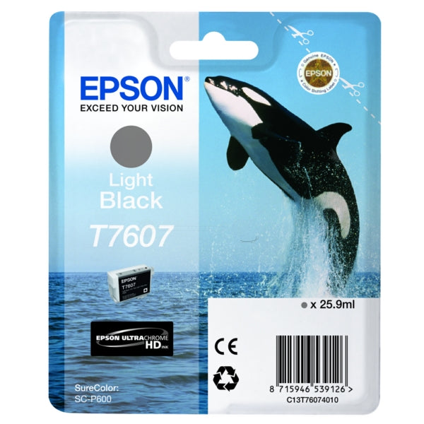 Original Epson C13T76074010 / T7607 Tintenpatrone grau, 1.000 Seiten, Inhalt 25,9 ml