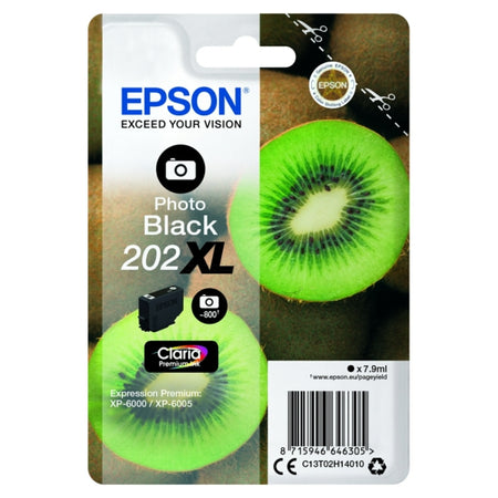 Original Epson C13T02H14010 / 202XL Tintenpatrone schwarz foto High-Capacity, 800 Seiten, Inhalt 7,9 ml