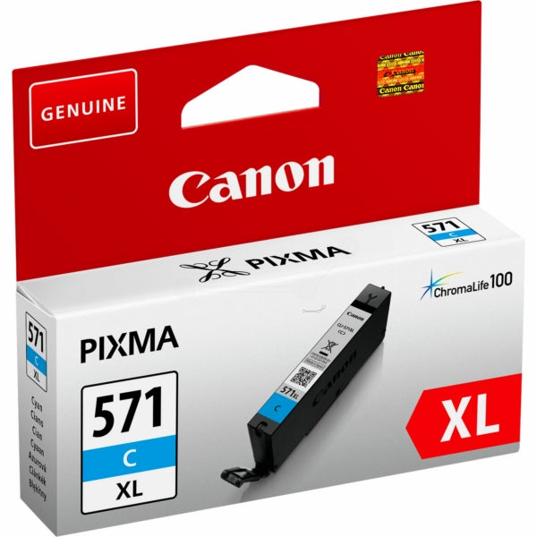 Original Canon 0332C001 / CLI-571 CXL Tintenpatrone cyan High-Capacity, 680 Seiten, Inhalt 11 ml