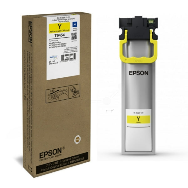 Original Epson C13T945440 / T9454 Tintenpatrone gelb High-Capacity, 5.000 Seiten, Inhalt 38,1 ml