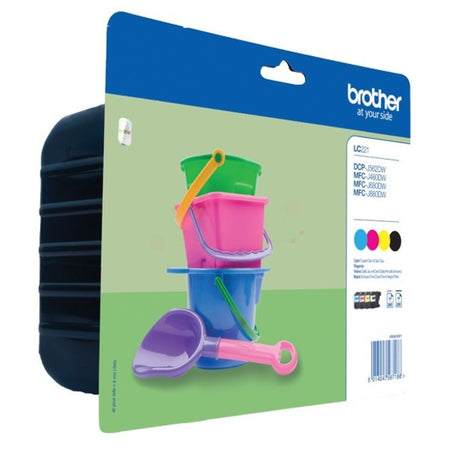 Original Brother LC-221VALBPDR Tintenpatrone MultiPack Bk,C,M,Y Blister, 260 Seiten, Inhalt VE=4