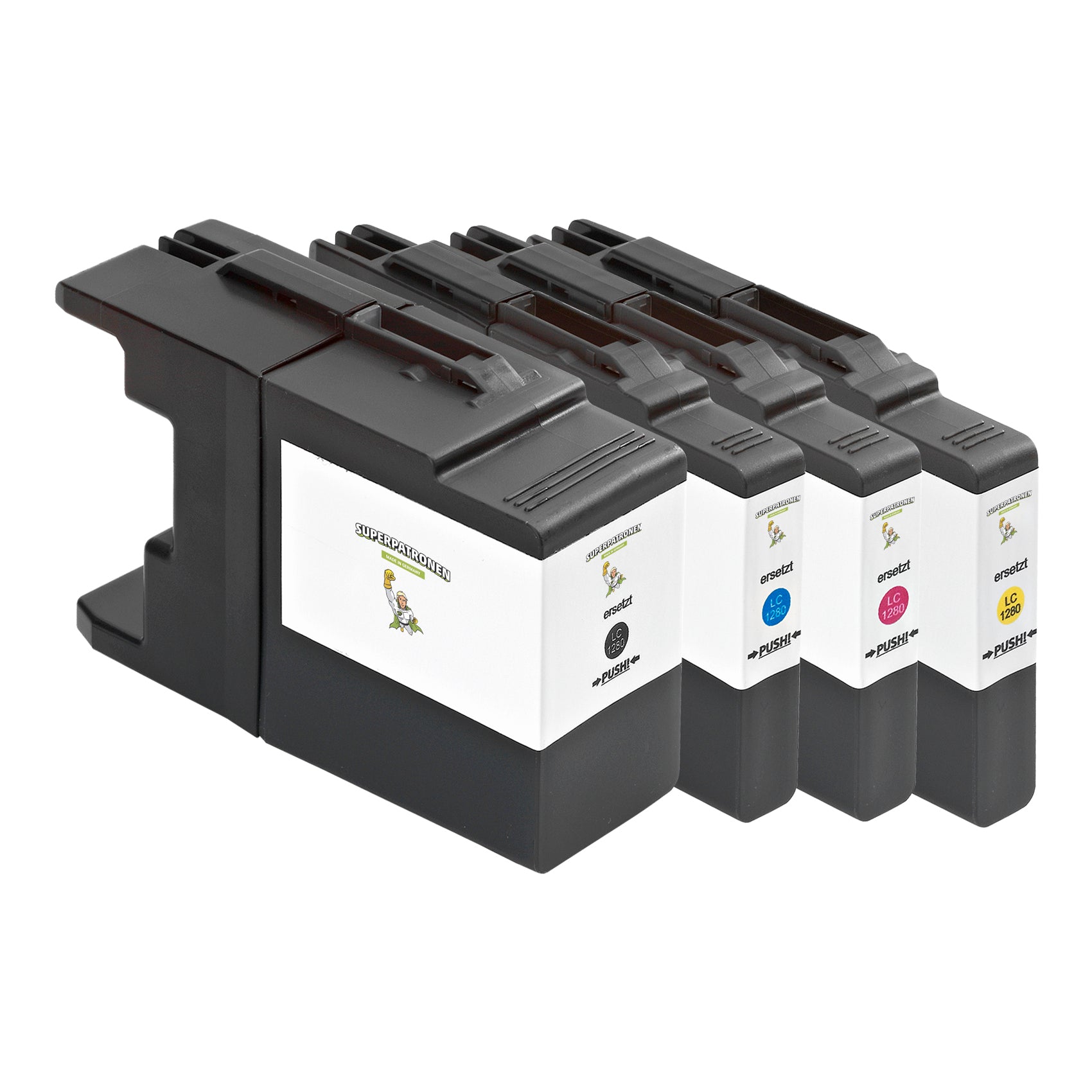 Kompatibel für Brother LC-1280XLVALBPDR Tintenpatrone MultiPack Bk,C,M,Y High-Capacity, Inhalt 56ml + 3x14ml