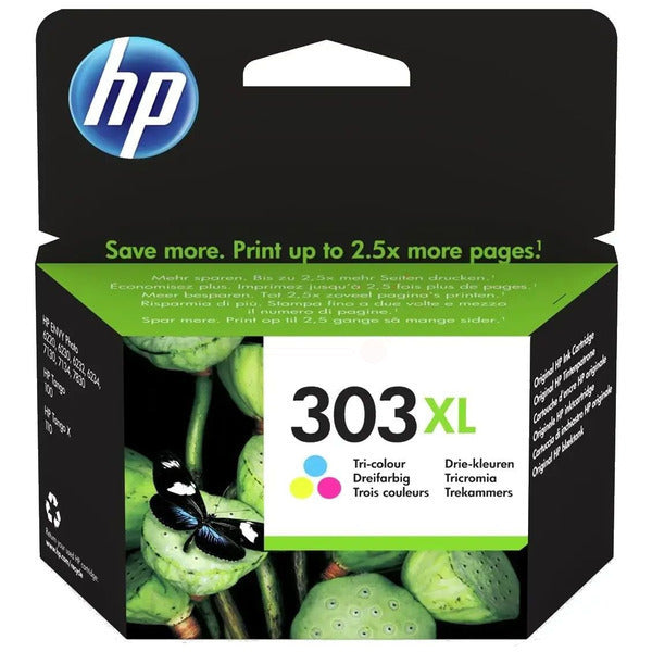 Original HP T6N03AE / 303XL Druckkopfpatrone color High-Capacity, 415 Seiten, Inhalt 10 ml