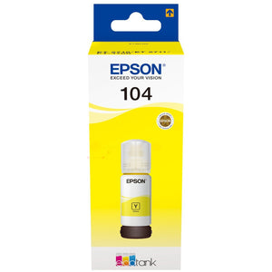 Original Epson 104 / C13T00P440 Tintenflasche gelb · 7.500 Seiten · Inhalt 65 ml
