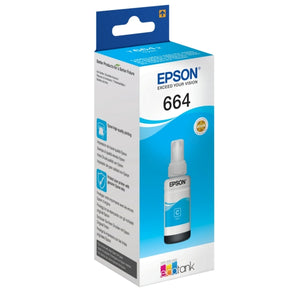 Original Epson 664 / C13T664240 Tintenflasche cyan · 6.500 Seiten · Inhalt 70 ml