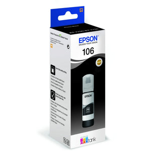 Original Epson 106 / C13T00R140 Tintenflasche schwarz foto · 5.000 Seiten · Inhalt 70 ml