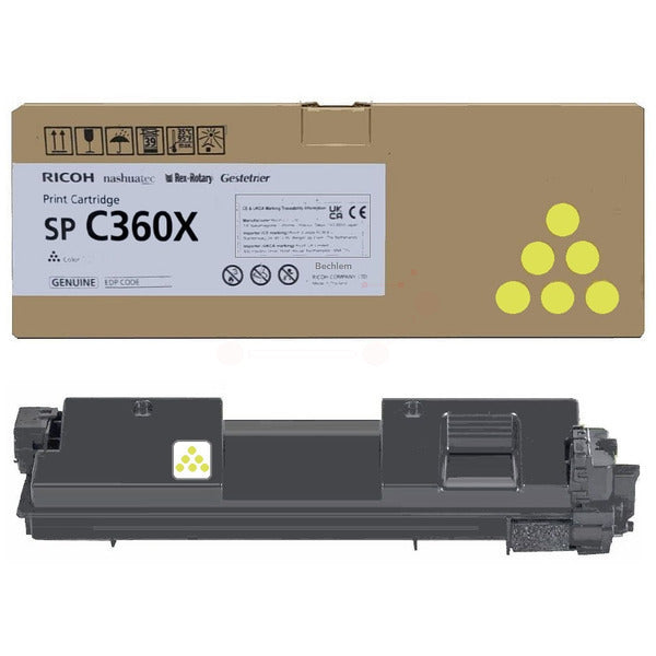 Original Ricoh 408253 / SPC360X Toner-Kit gelb extra High-Capacity, 9.000 Seiten