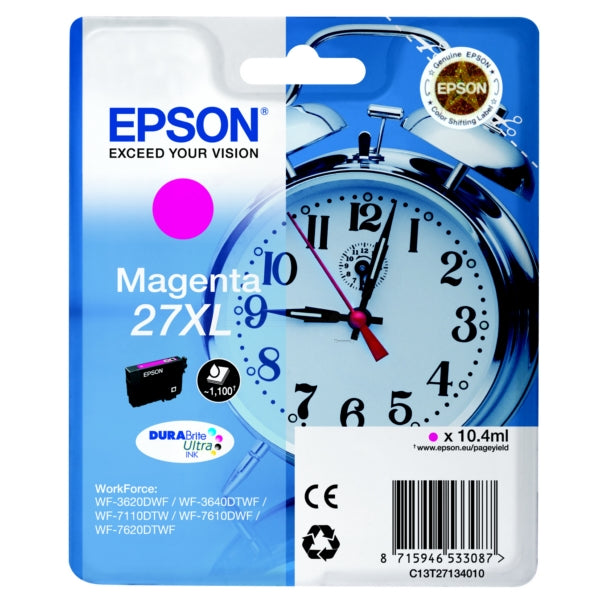 Original Epson C13T27134012 / 27XL Tintenpatrone magenta High-Capacity, 1.100 Seiten, Inhalt 10,4 ml